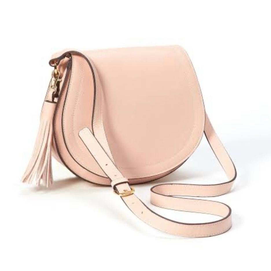 Old Navy Crossbody Saddle Bag With Detachable Tassel In Pink